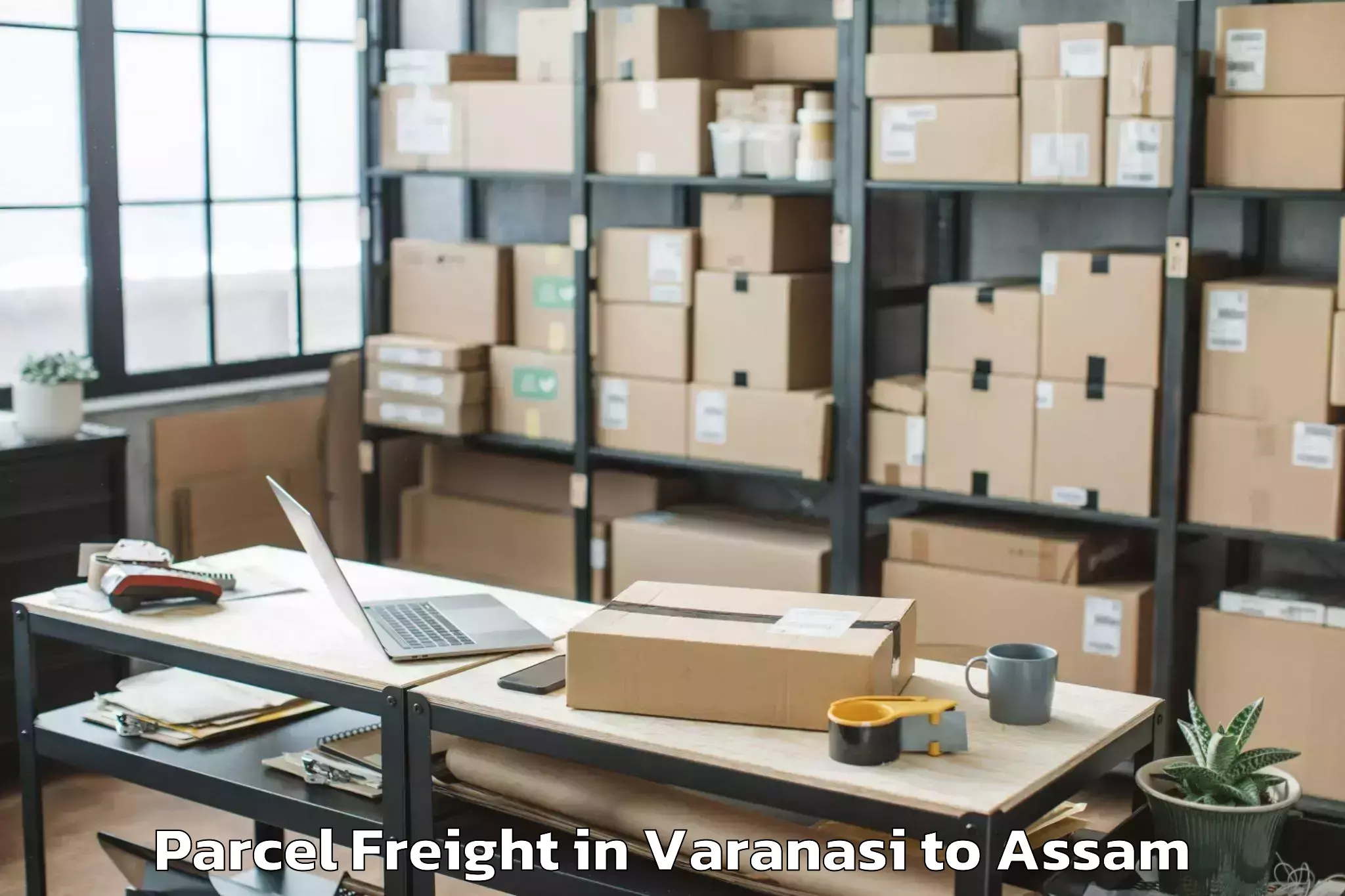 Easy Varanasi to Tezpur Parcel Freight Booking